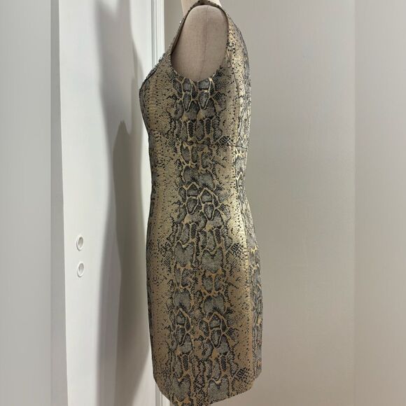 Laundry by Shelli Segal Jeweled Neckline Snake Print Mini Dress Size 4 - Picture 3 of 7